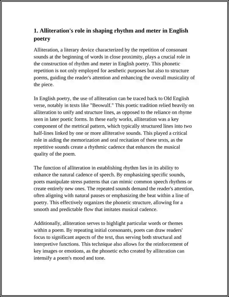The Role of Alliteration and Assonance in Texts 3