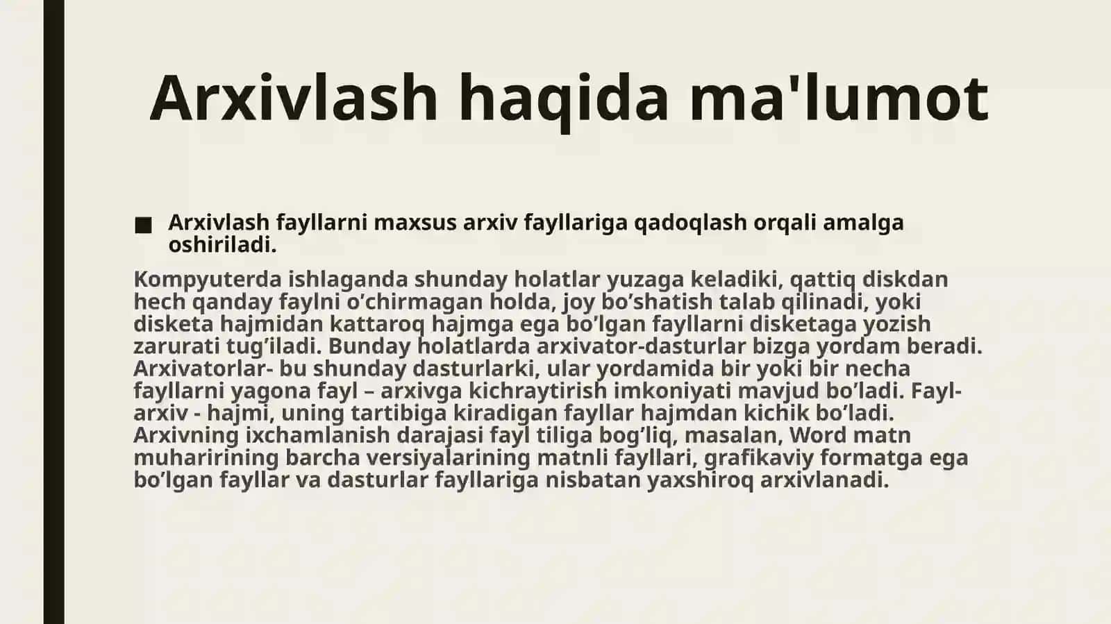 ARXIVLASH VA ARXIVDAN CHIQARISH DASTURLARI 3