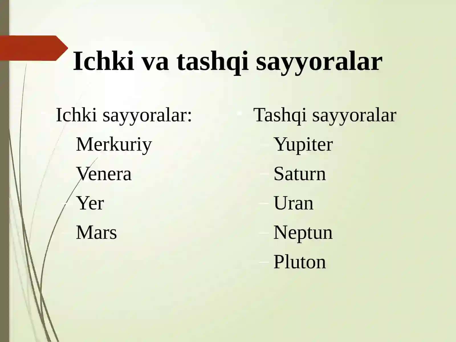 QUYOSH TIZIMI. YER SAYYORASI 3