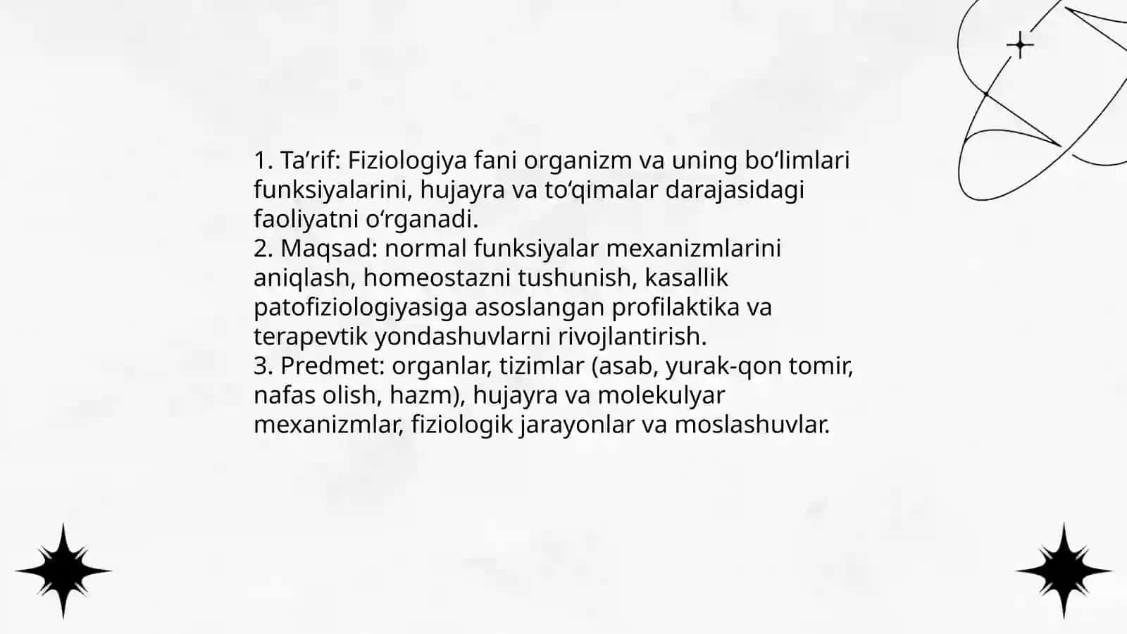 Fiziologiya fani: taʼrif, maqsad va predmet 3