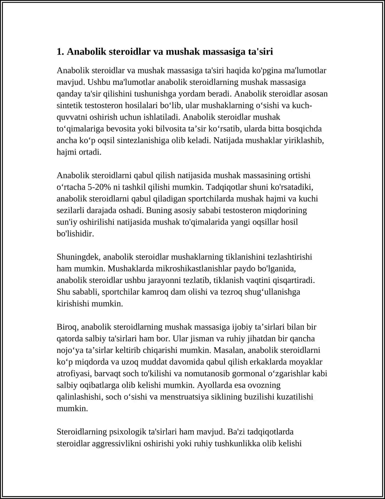 SPORTCHILAR ISH QOBILIYATINI TA'SIR ETUVCHI BIOLOGIK FAOL MODDALAR 3
