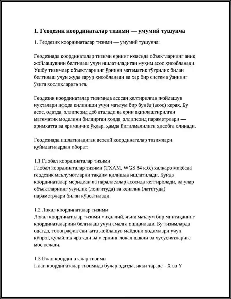 Геодезияда координаталар тизими 3