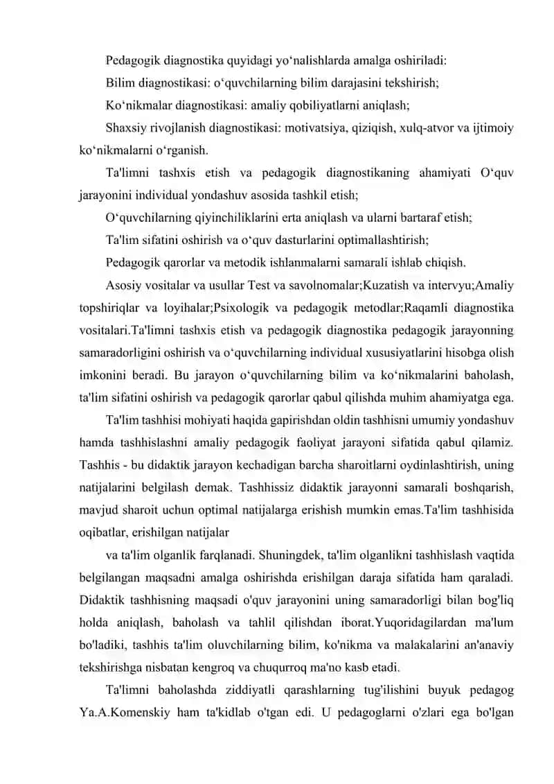 TA'LIMNI TASHXIS ETISH VA PEDAGOGIK DIAGNOSTIKA 3