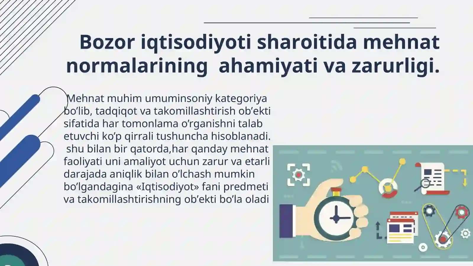 Mehnatni me'yorlash, mehnat me'yorlari, ularning vazifalari va korxonani boshqarishdagi roli 3