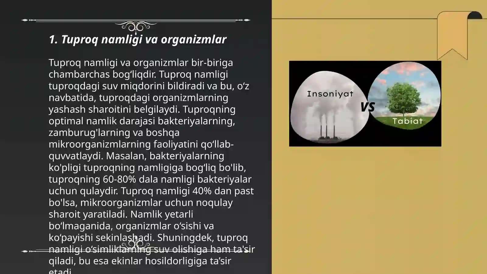 Tuproq namligi va organizmlar 3