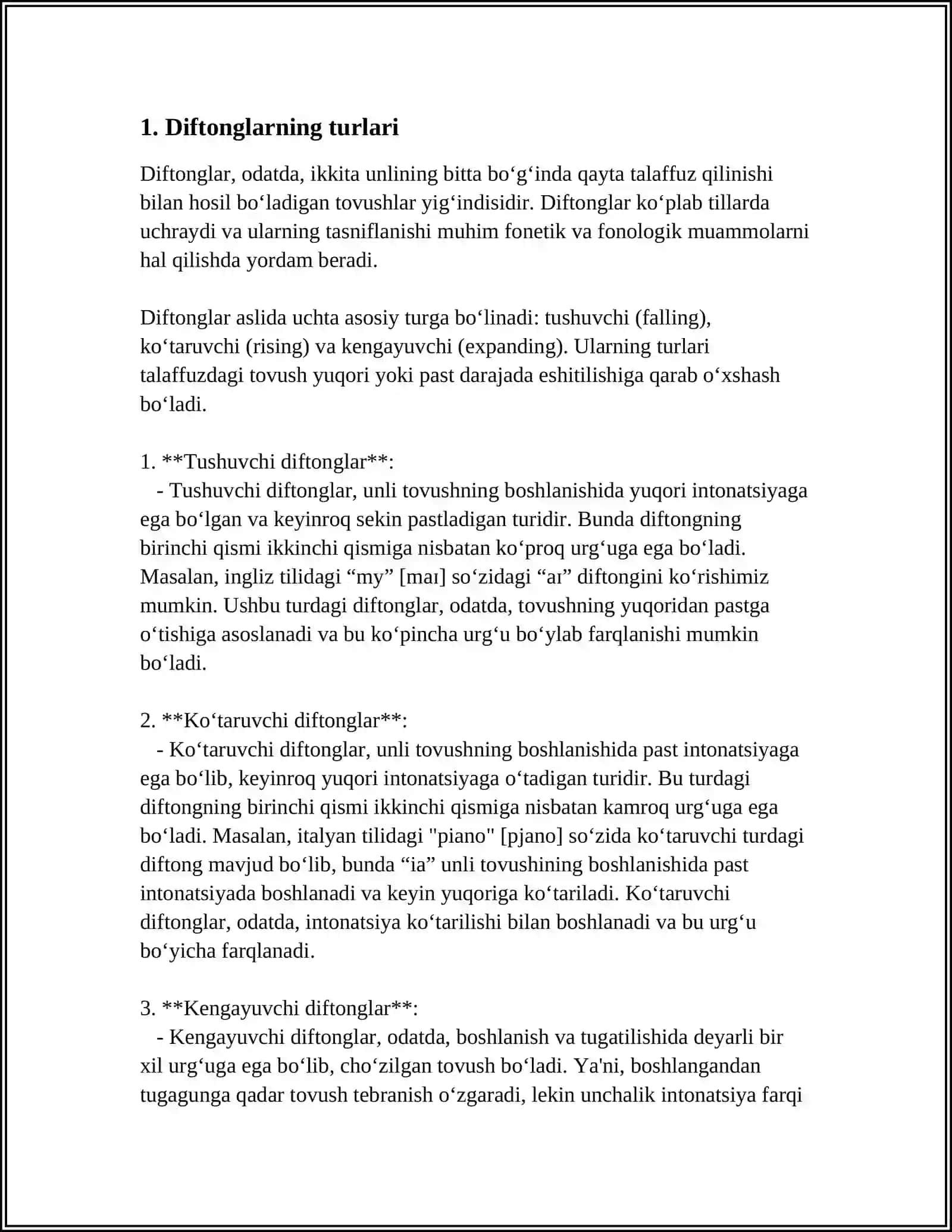 DIFTONG VA DIAFRAGLAR HARF BIRIKMALARINING OʻQILISH XUSUSSIYATI 3