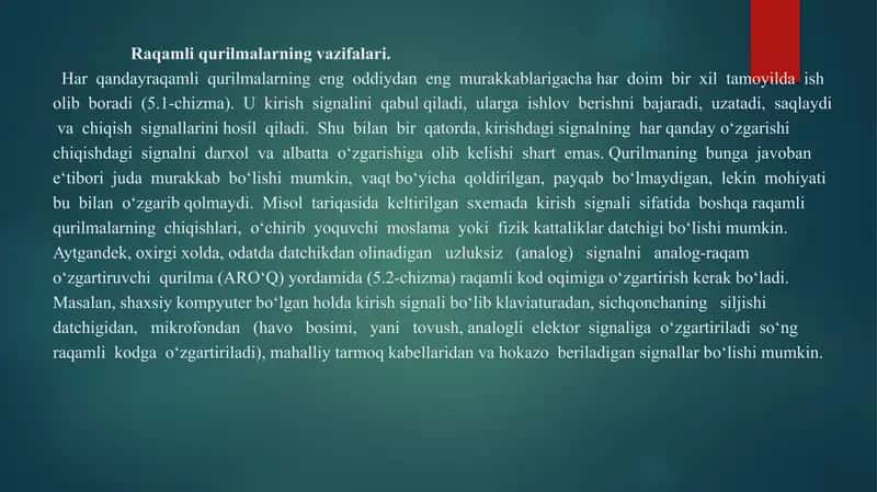 Raqamli qurilmalar elementlari. 3