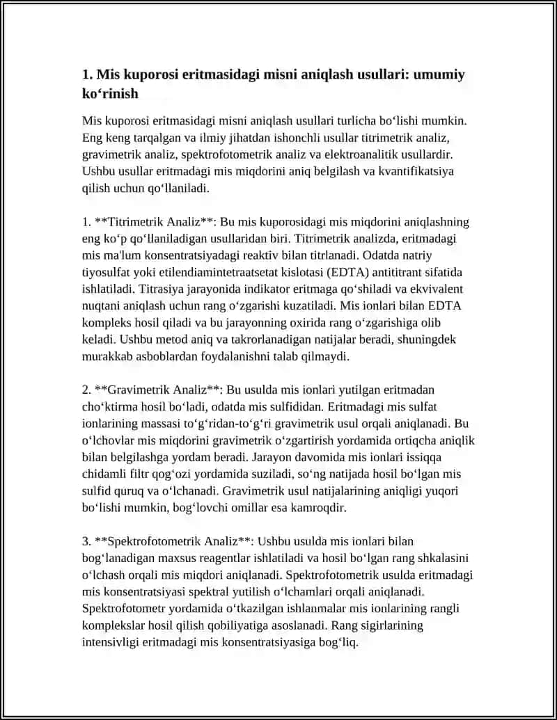 MIS KUPOROSI TARKIBIDAGI MISNI ANIQLASH ERITMANING TITRINI ANIQLASH 3