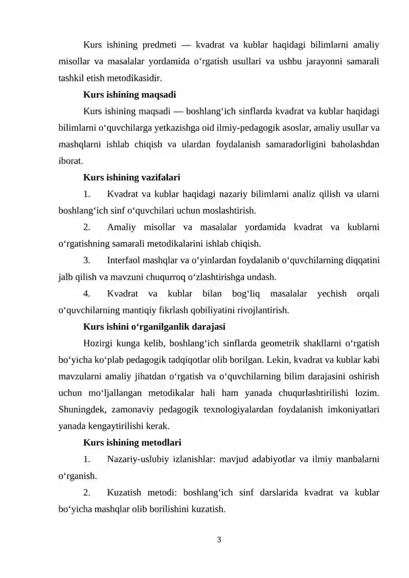 Boshlang'ich sinflarda kvadratlar va kublarni tushuntirish 3
