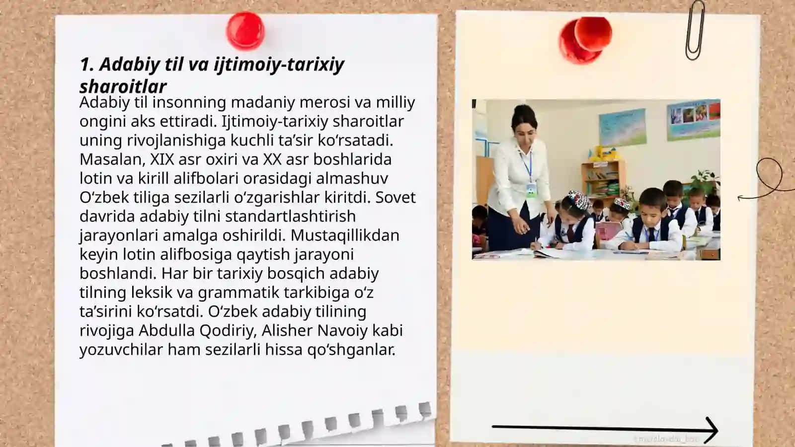 Adabiy til rivojlanishining ijtimoiy-tarixiy voqealar bilan bogʻliqligi. Adabiy til turlari. Uslublar taraqqiyoti 3