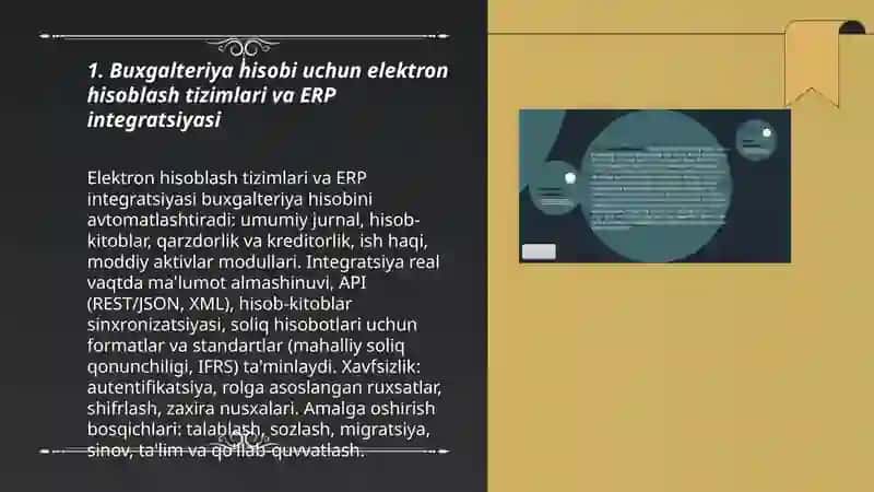 Buxgalteriya hisobi elektron tizimlari va ERP integratsiyasi 3