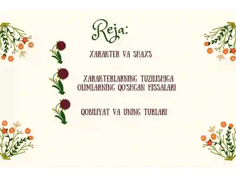 Xarakter va qobiliyat 3