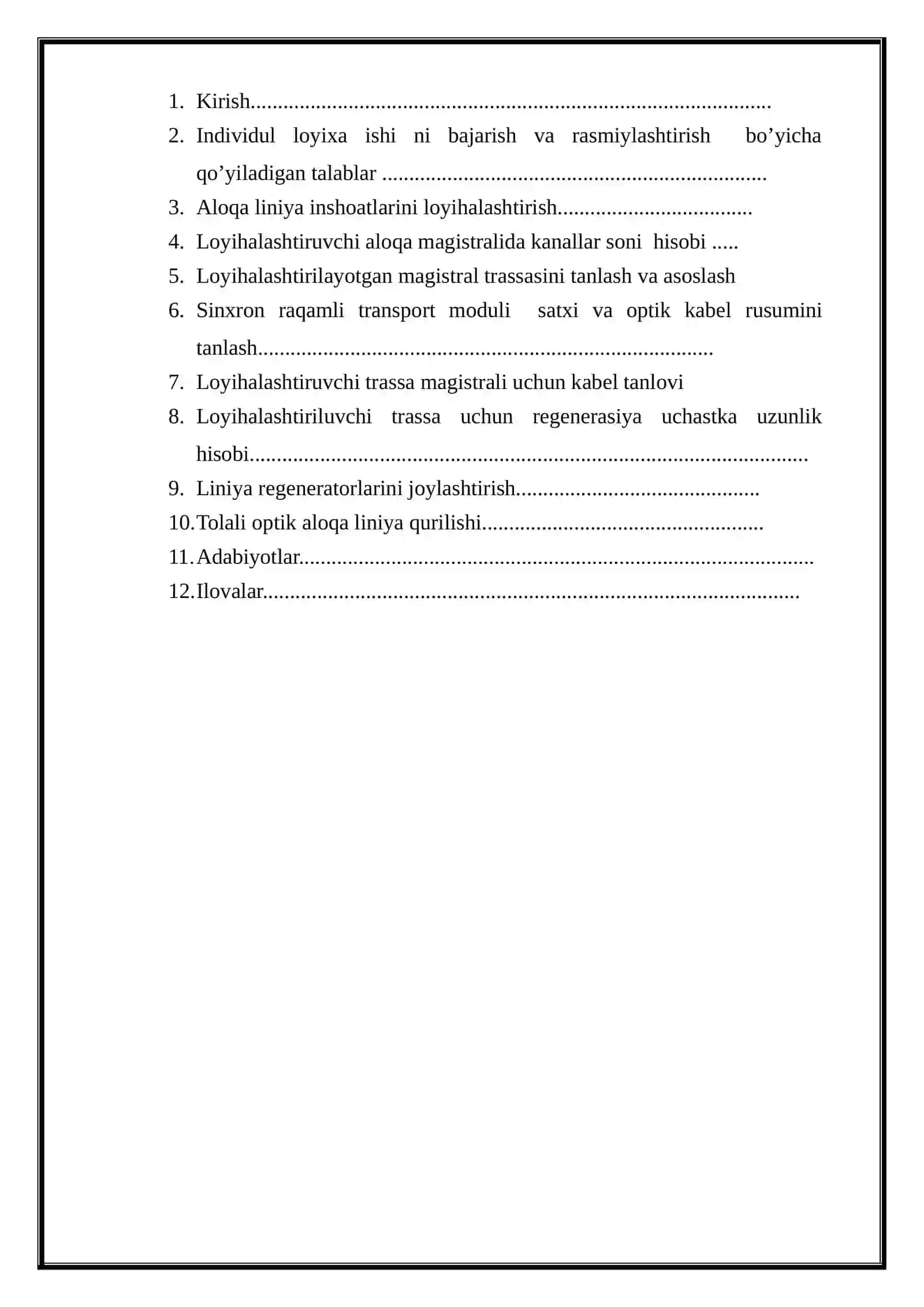 Jizzax - Qashqadaryo viloyatlari orasida optik transport tarmog‘ini loyixalashtirish 3