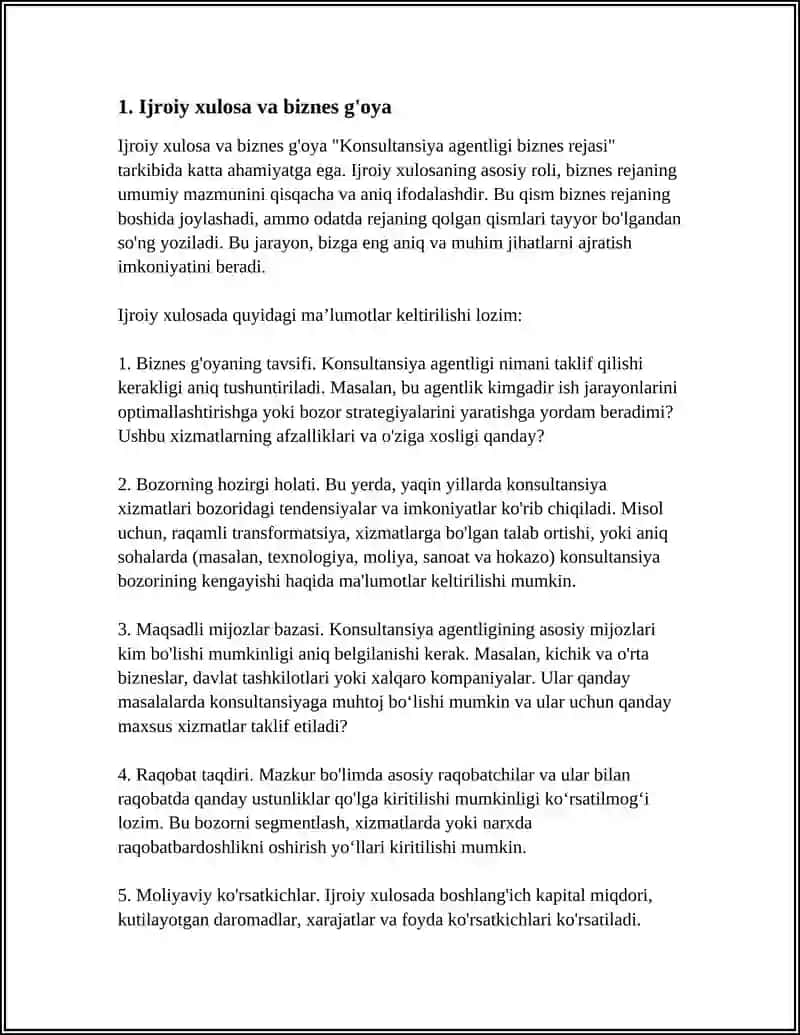 KONSULTANSIYA AGENTLIGI BIZNES REJASI 3