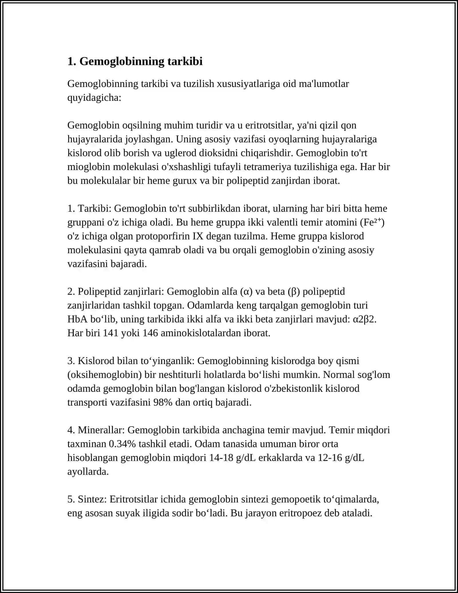 GEMOGLOBIN VA UNING TURLARI.KAMQONLIK 3