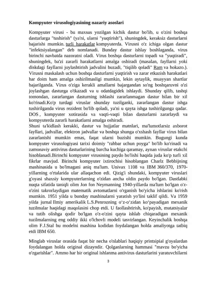 Verusni kompyuterga tushish sabablari va undan ximoyalanish 3