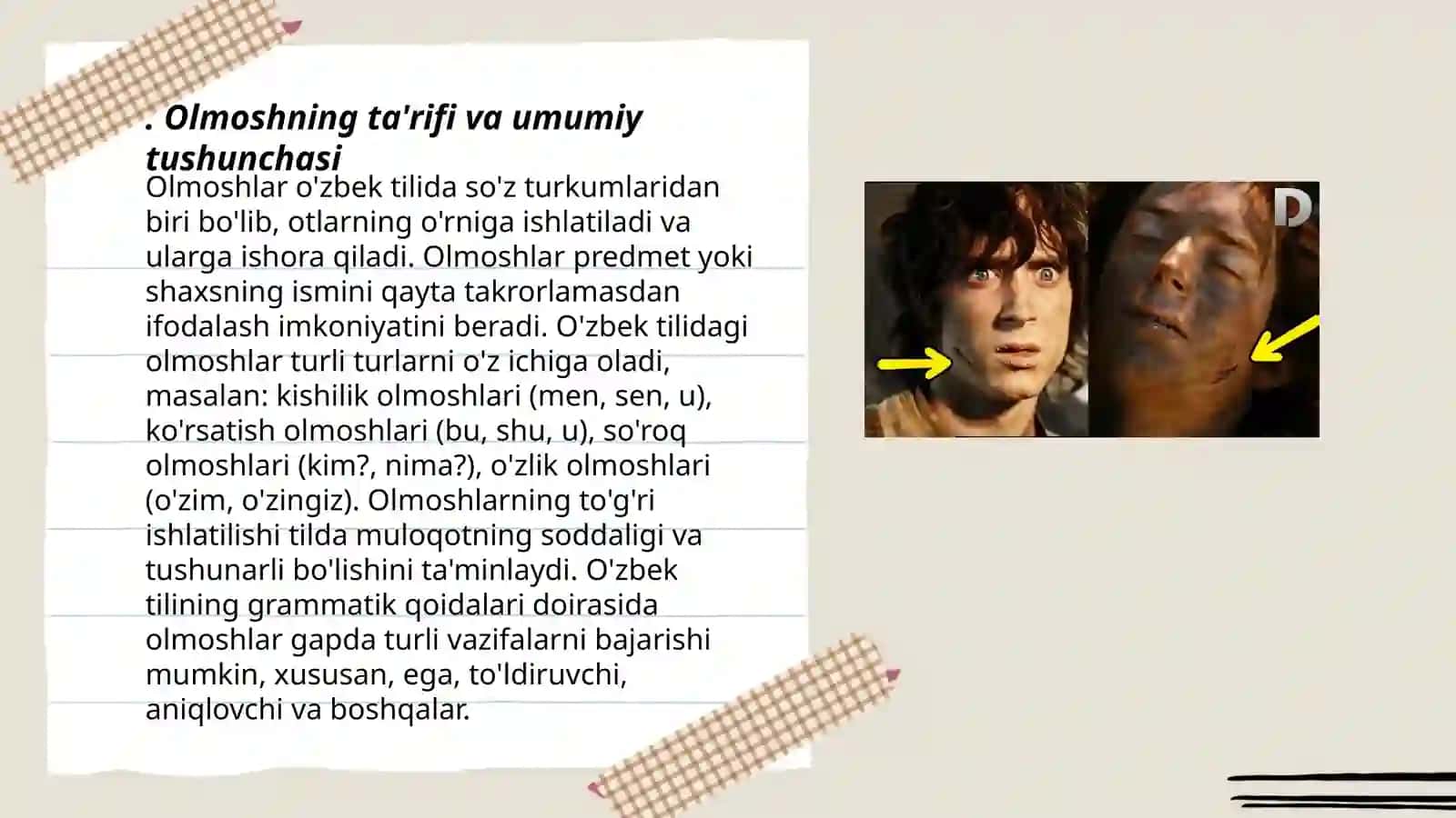 Olmoshning ta'rifi,leksik grammatik xususiyatlari 3