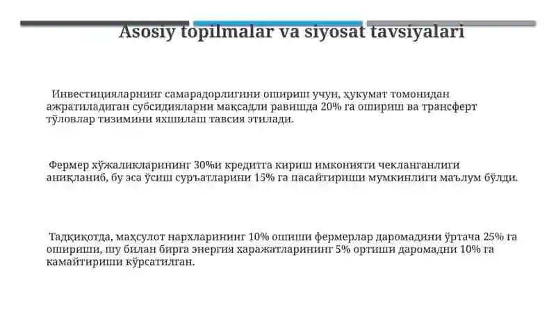 Fermer xo‘jaliklarining iqtisodiy rivojlanish ko‘rsatkichlarini ekonometrik modellashtirish 3