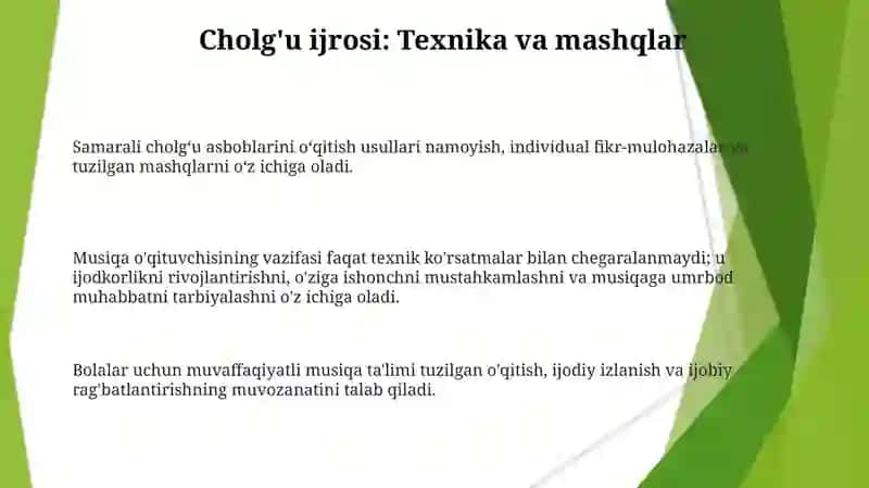 Bolalarga musiqiy ta'lim berishda musiqa rahbari faoliyati mazmuni 3