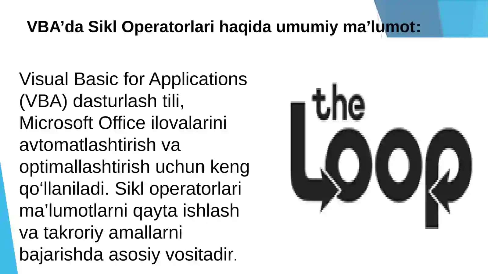Visual basic for applicitionsda sikl operatorlari 3