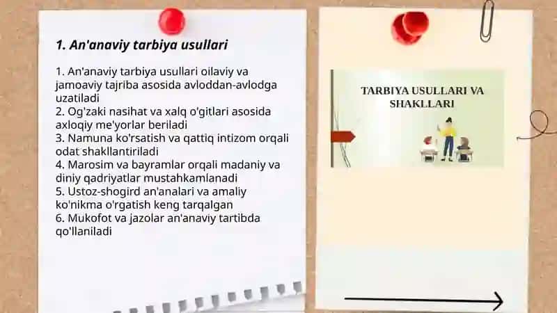 Tarbiya usullari va shakllari 3