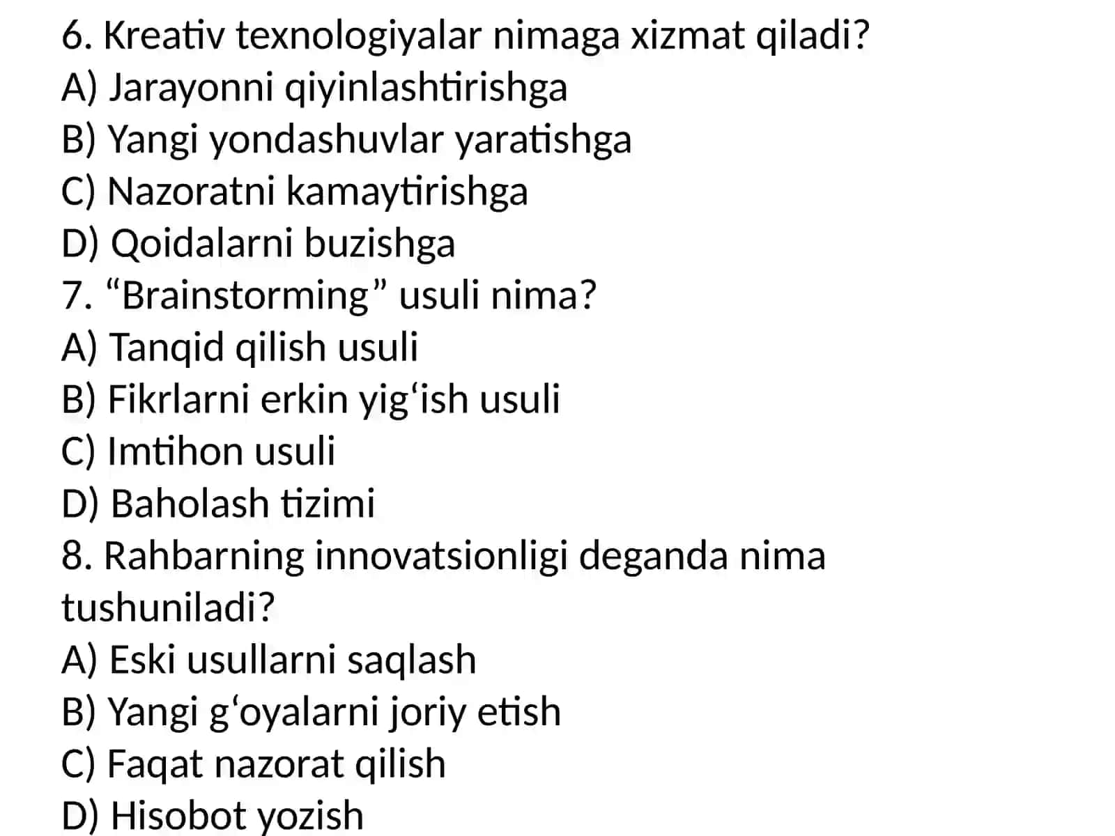 Bòlajak rahbarning kreativ malakasini oshirish texnalogiyasi 3