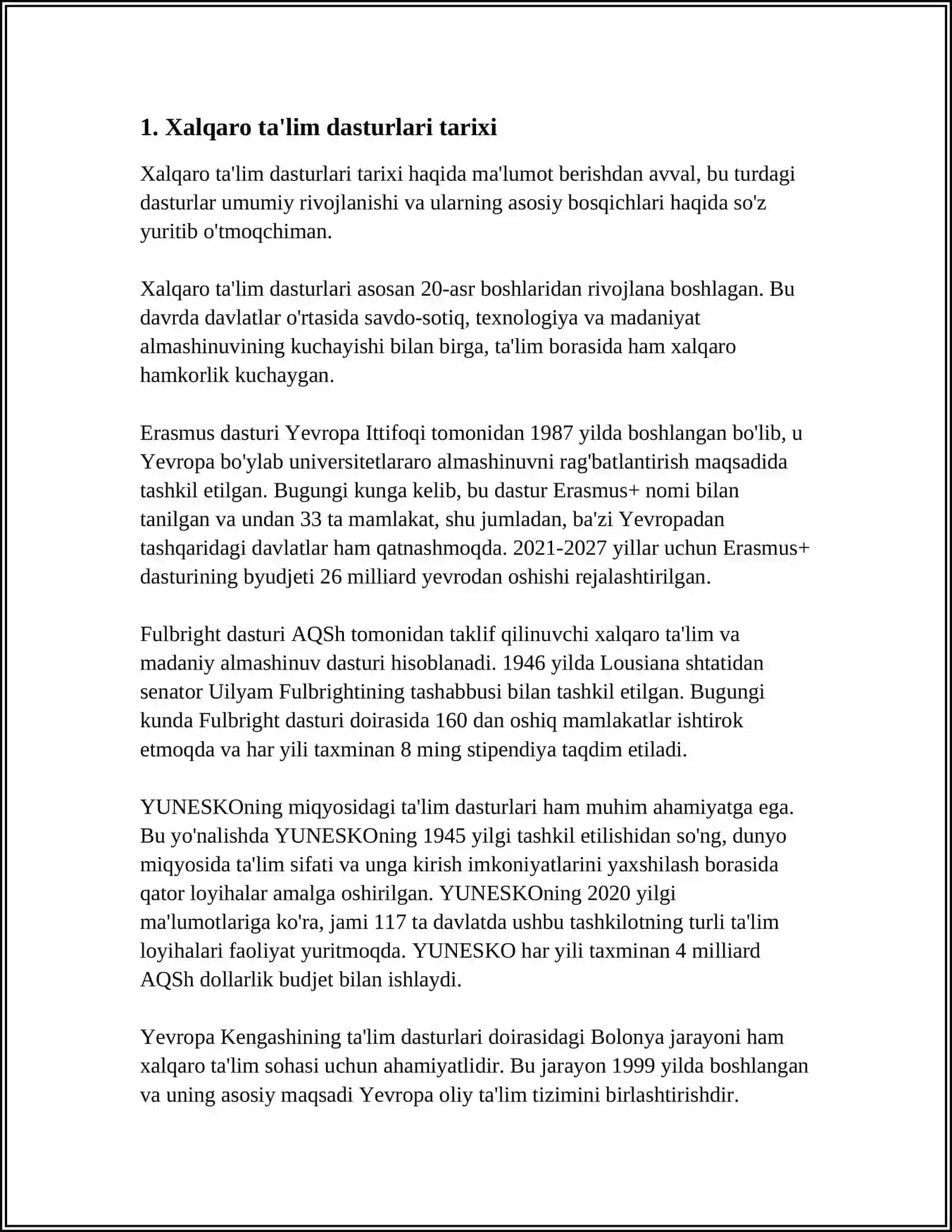 Xalqaro ta'lim dasturlari tarixi 3