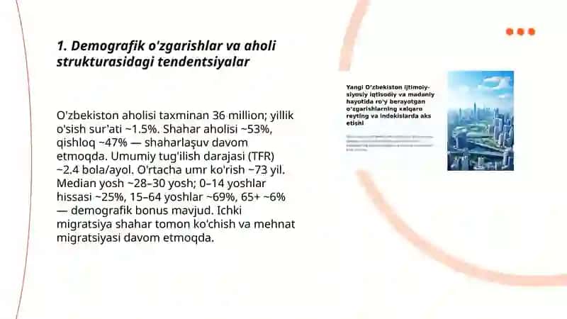 Demografik o'zgarishlar va aholi strukturasidagi tendentsiyalar 3