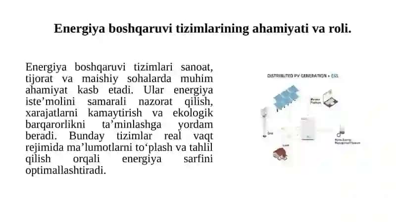 ENERGIYA BOSHQARUVI TIZIMLARI (EMS) NILOYIHALASH 3