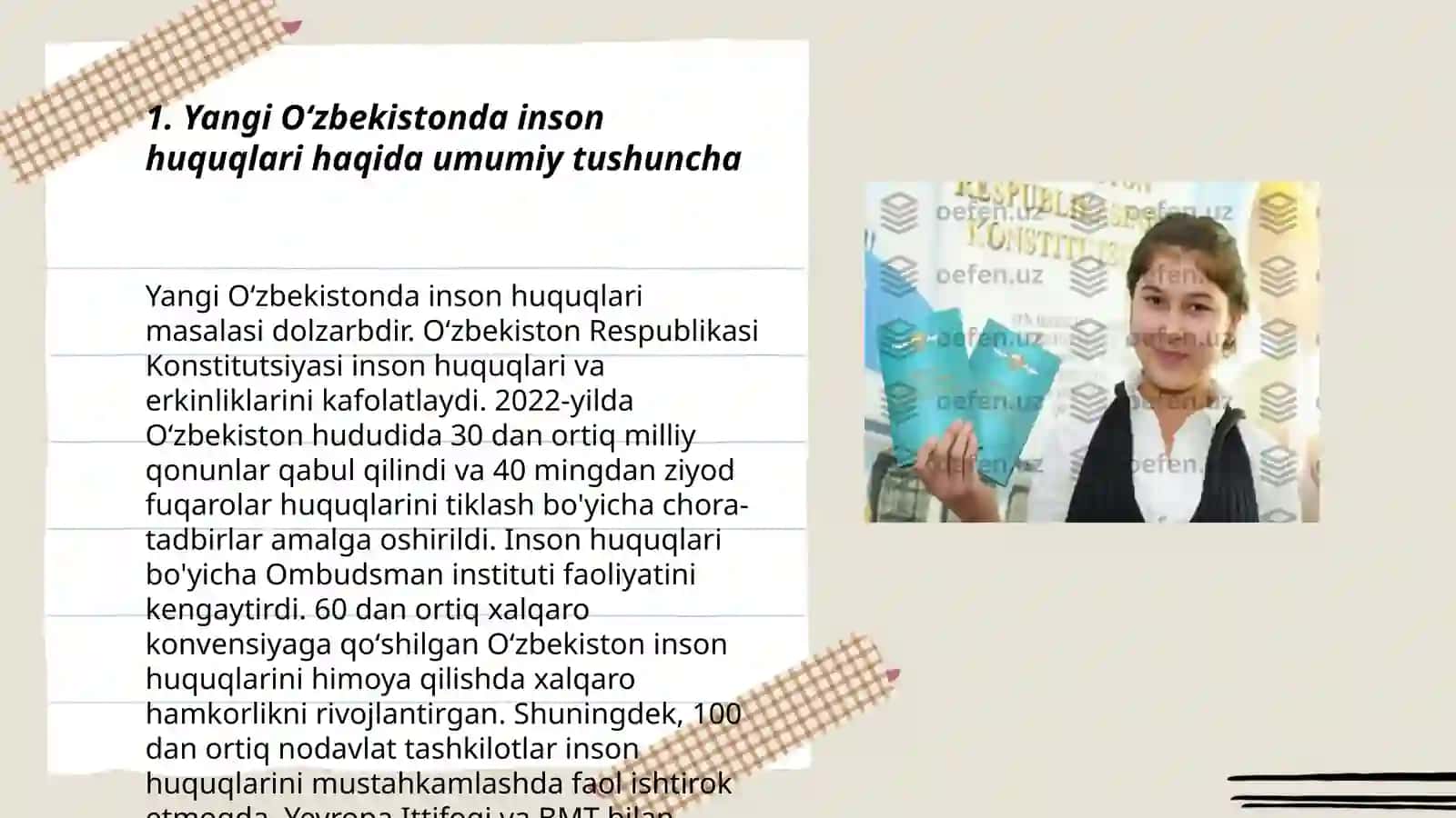Yangi Õzbekistonda inson haq-huquqlari va erkinliklari kafolatining yaratilishi 3