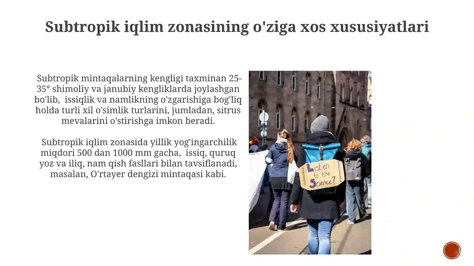 Iqlim mintaqalari va ularning farqli xususiyatlarini (xaritaga tushirish) 3