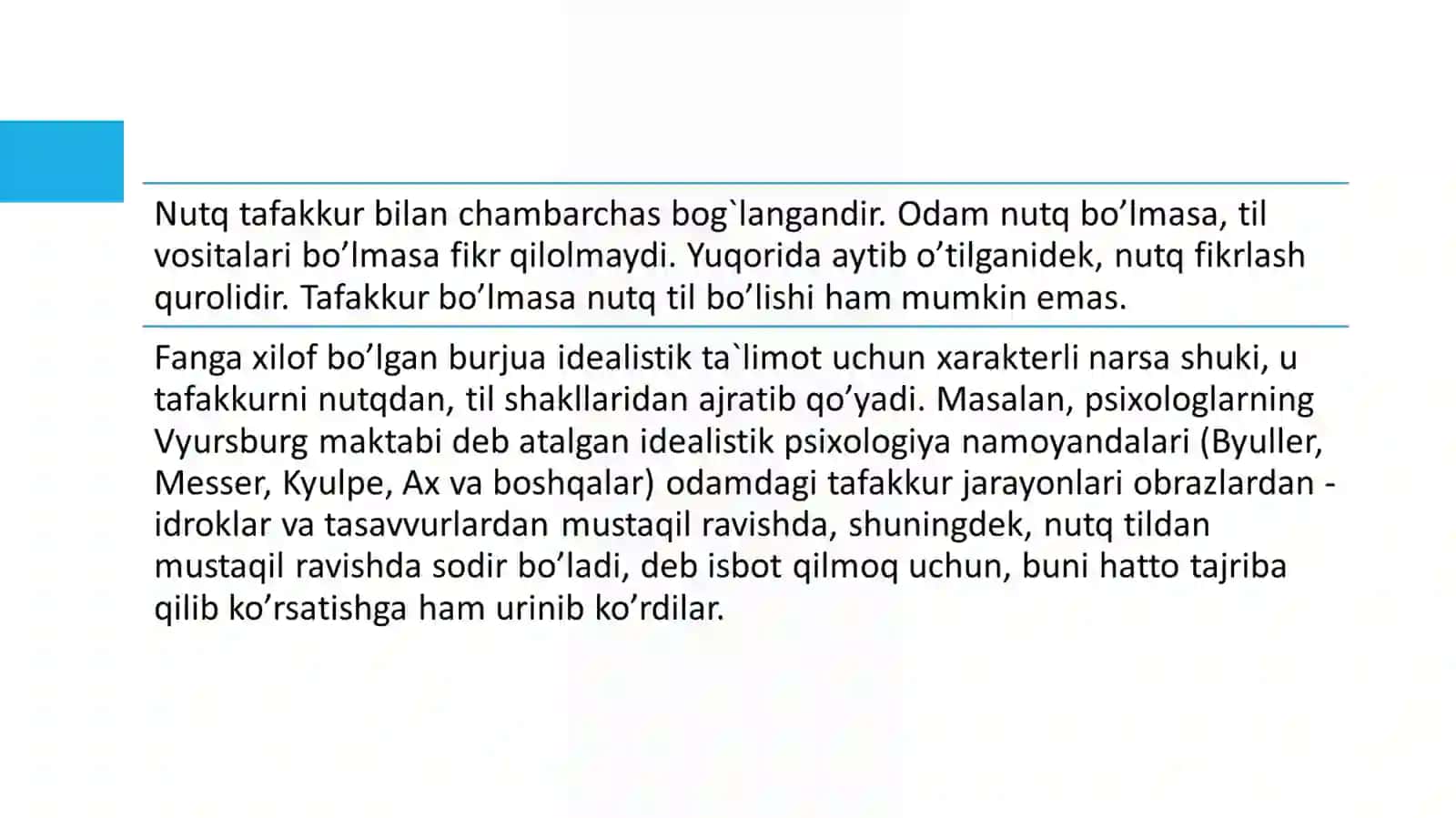 TAFAKKUR VA NUTQ HAQIDA UMUMIY TUSHUNCHA VA ULARNING BOĜLIQLIGI 3