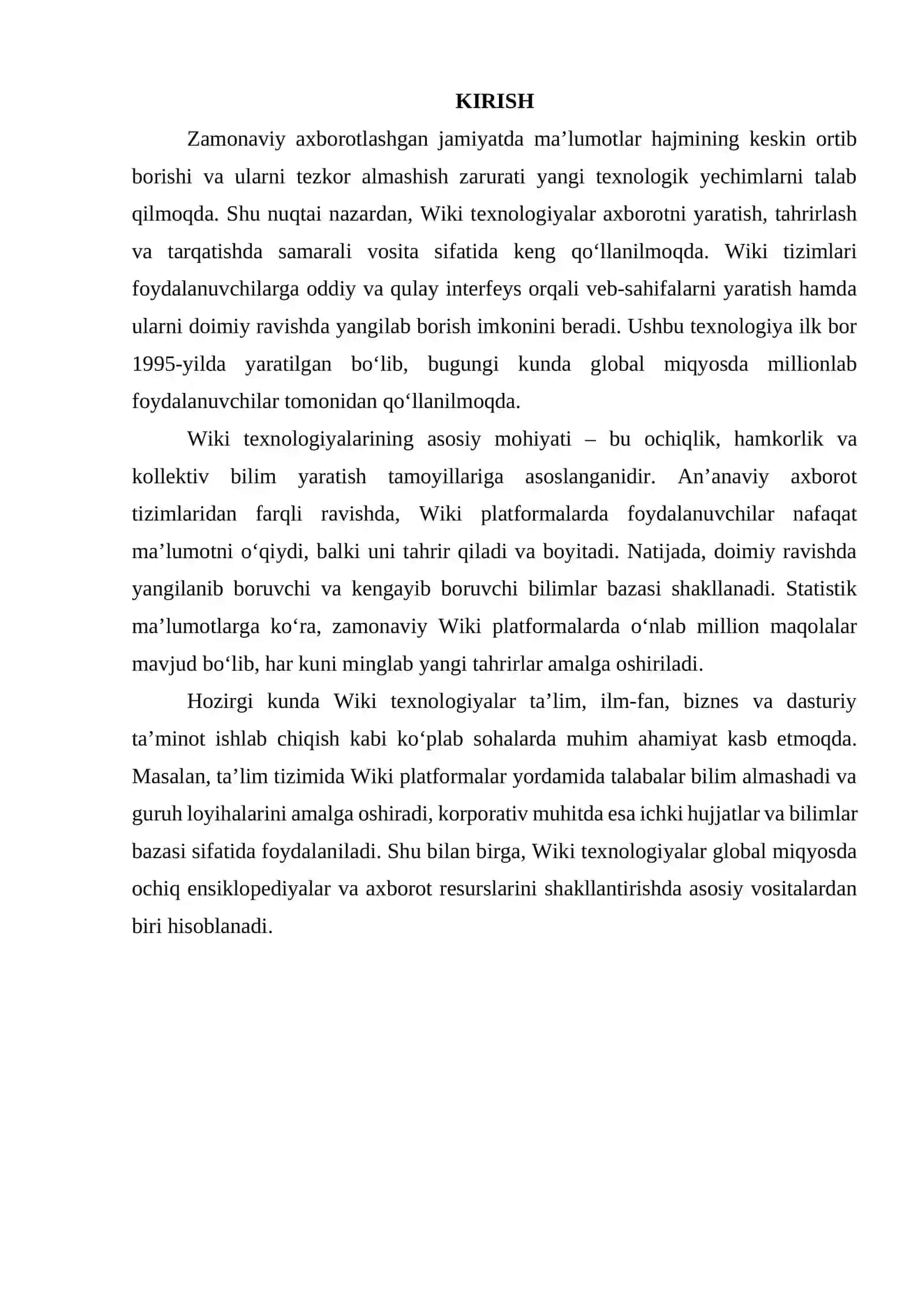 Wiki texnologiyalar 3