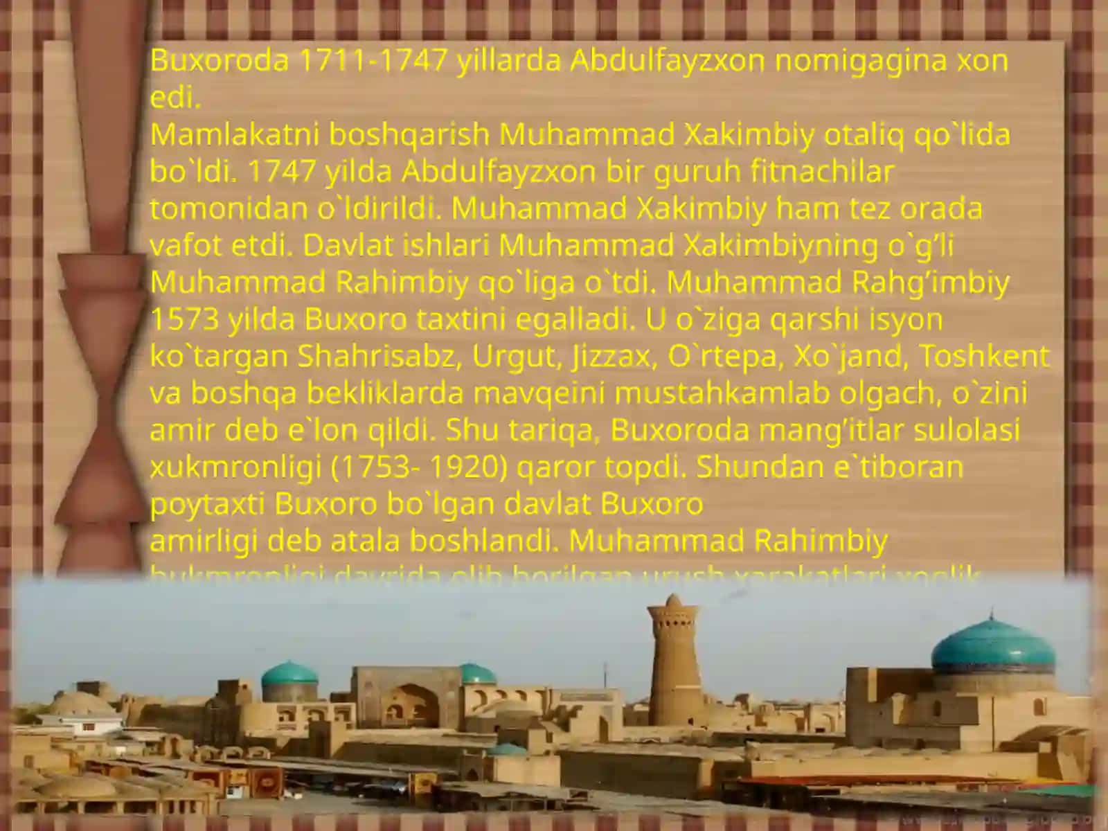Buxoro amirligining tashkil topishi 3