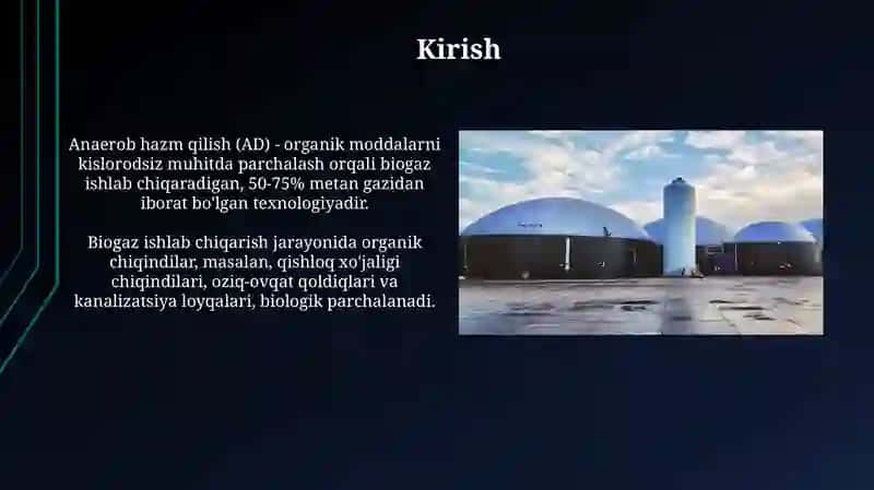 Anaerob bijg‘ish jarayonlarida biogaz ishlab chiqarish texnologiyasi 3