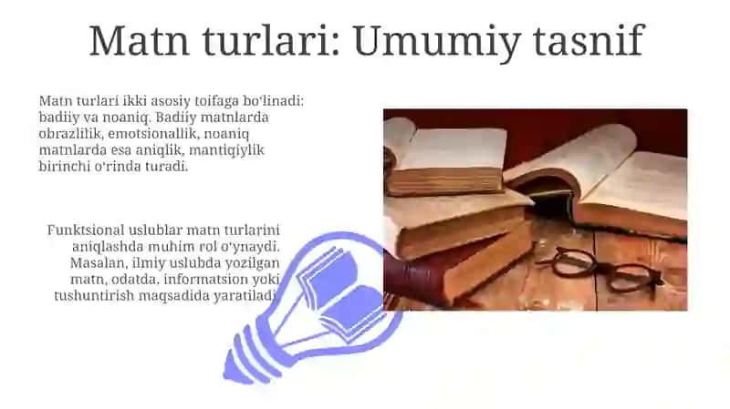 Matn turlari, ularning o'ziga xos jihatlari 3