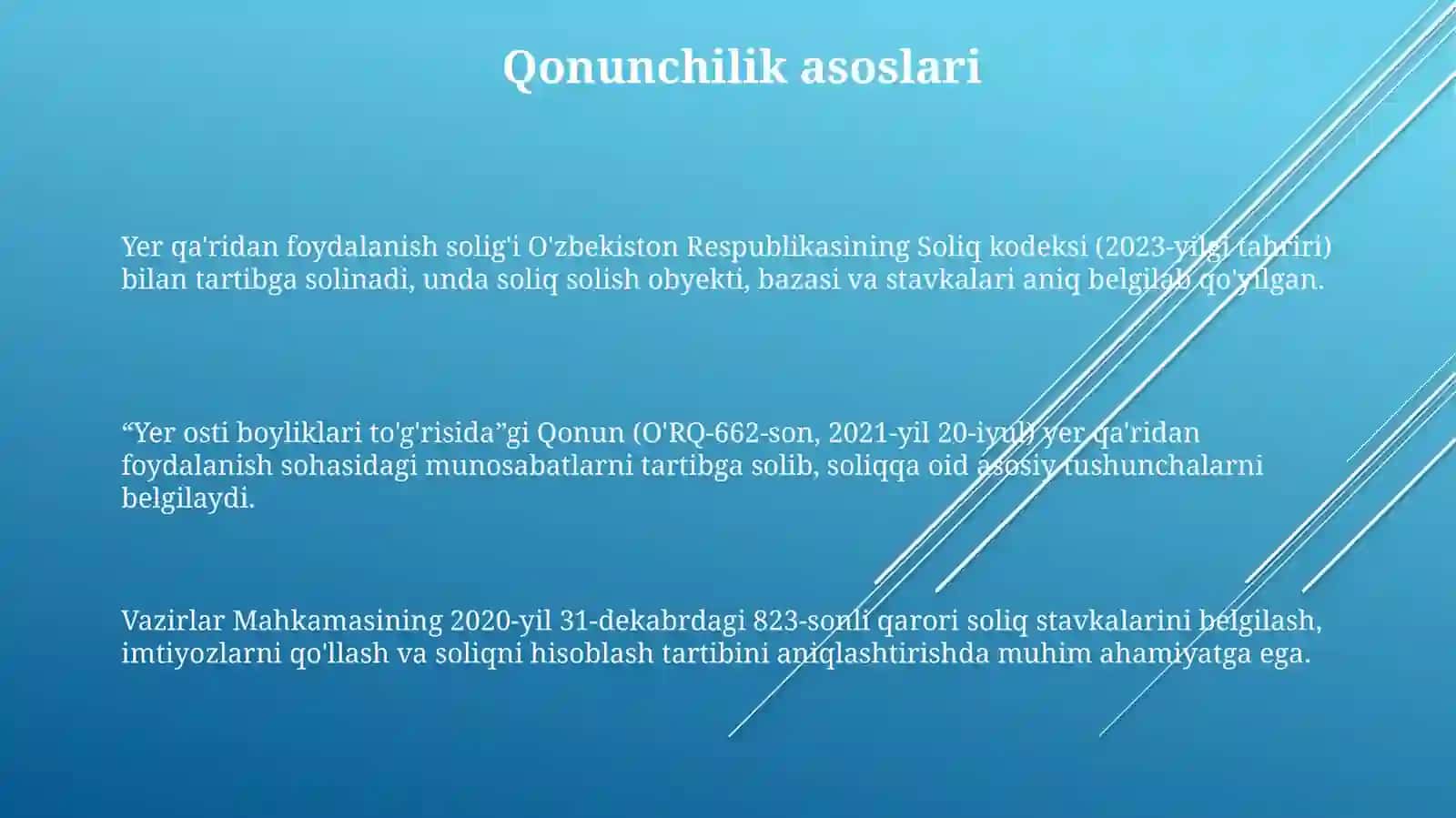 Yerqa'ridanfoydalanganlikuchunolinadigansoliq 3