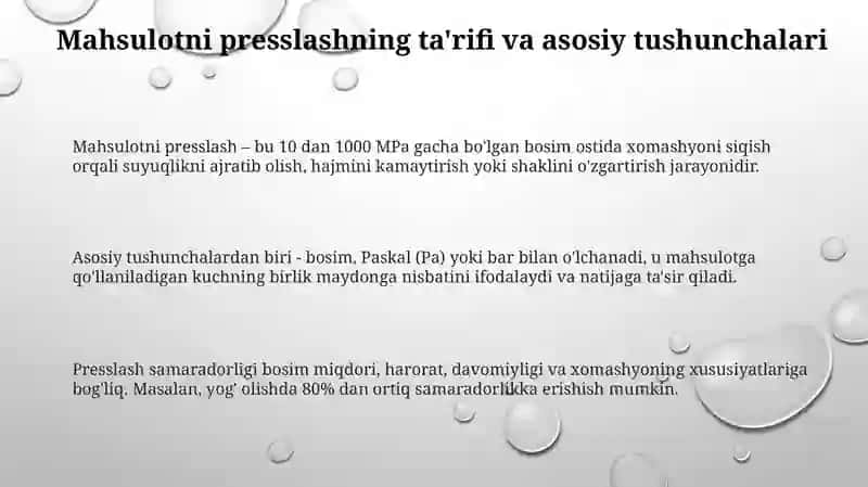 Mahsulotlarni prislashning biotexnologik ahamiyati 3