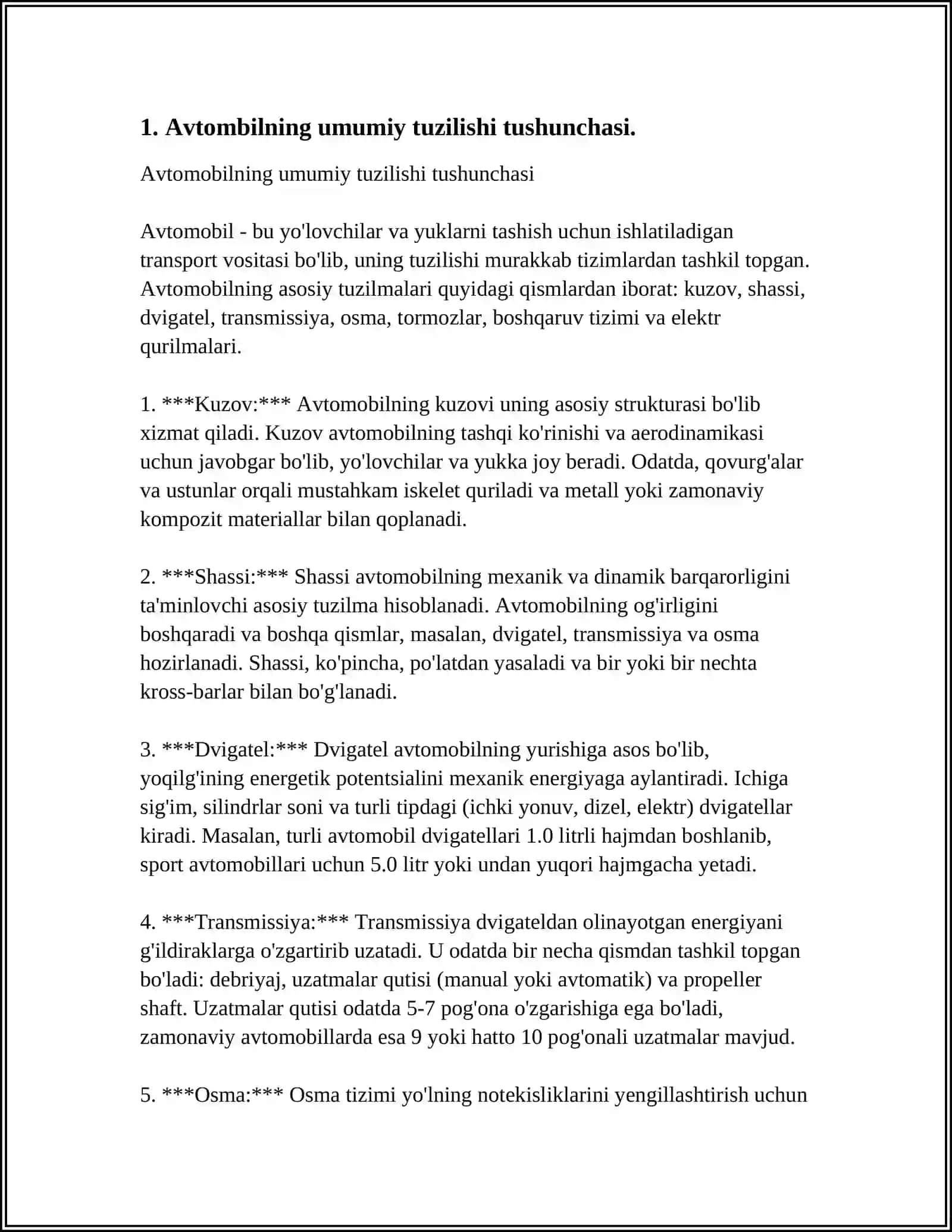 AVTAMABILLARNING UMUMIY TUZILISHI HAQIDA UMUMIY TUSHUNCHA 3