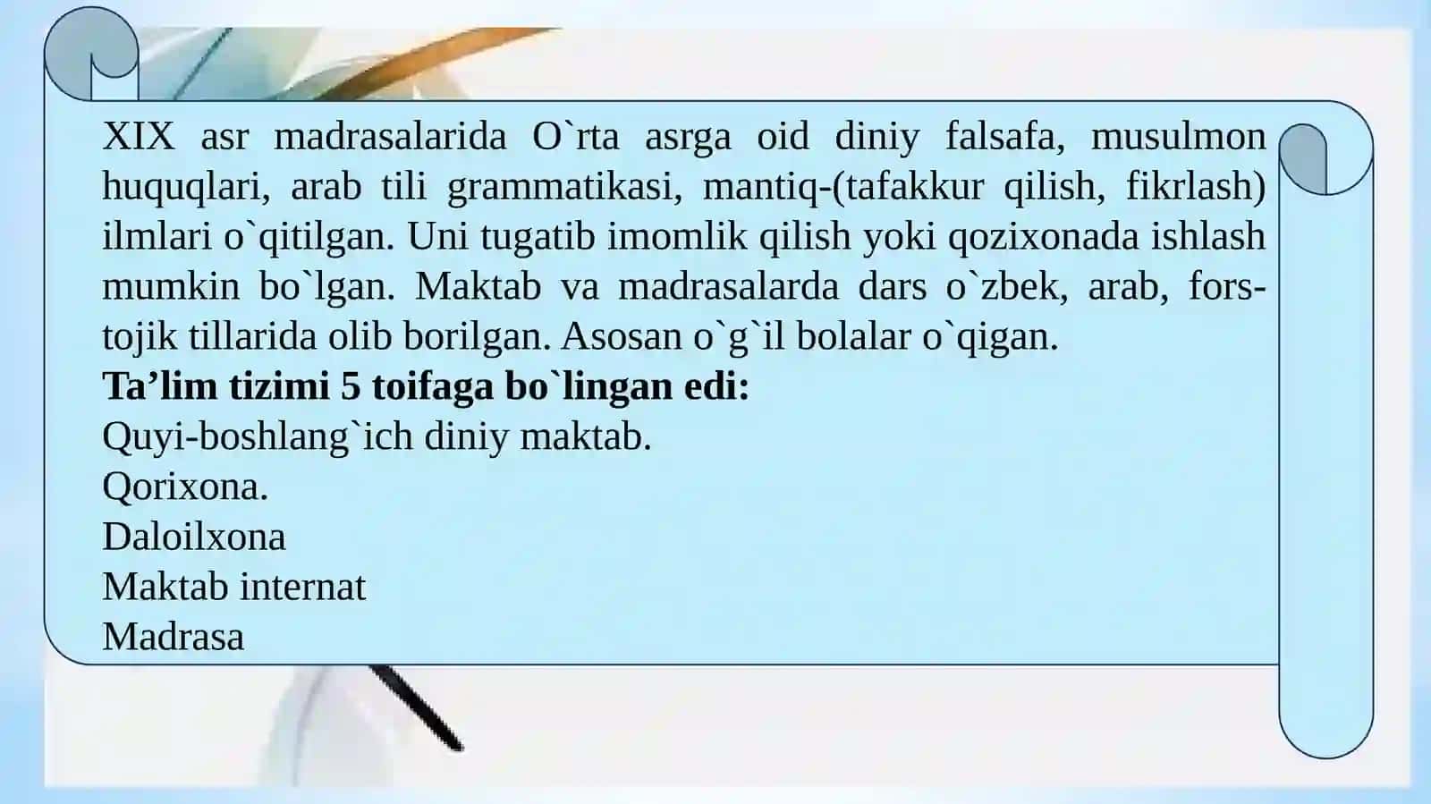 XVII asrdan XX asrning 1-choragida Turkiston o‘lkasida ayollar ta’limi masalasining faollashishi va yoritilishining pedagogik sharoitlari 3