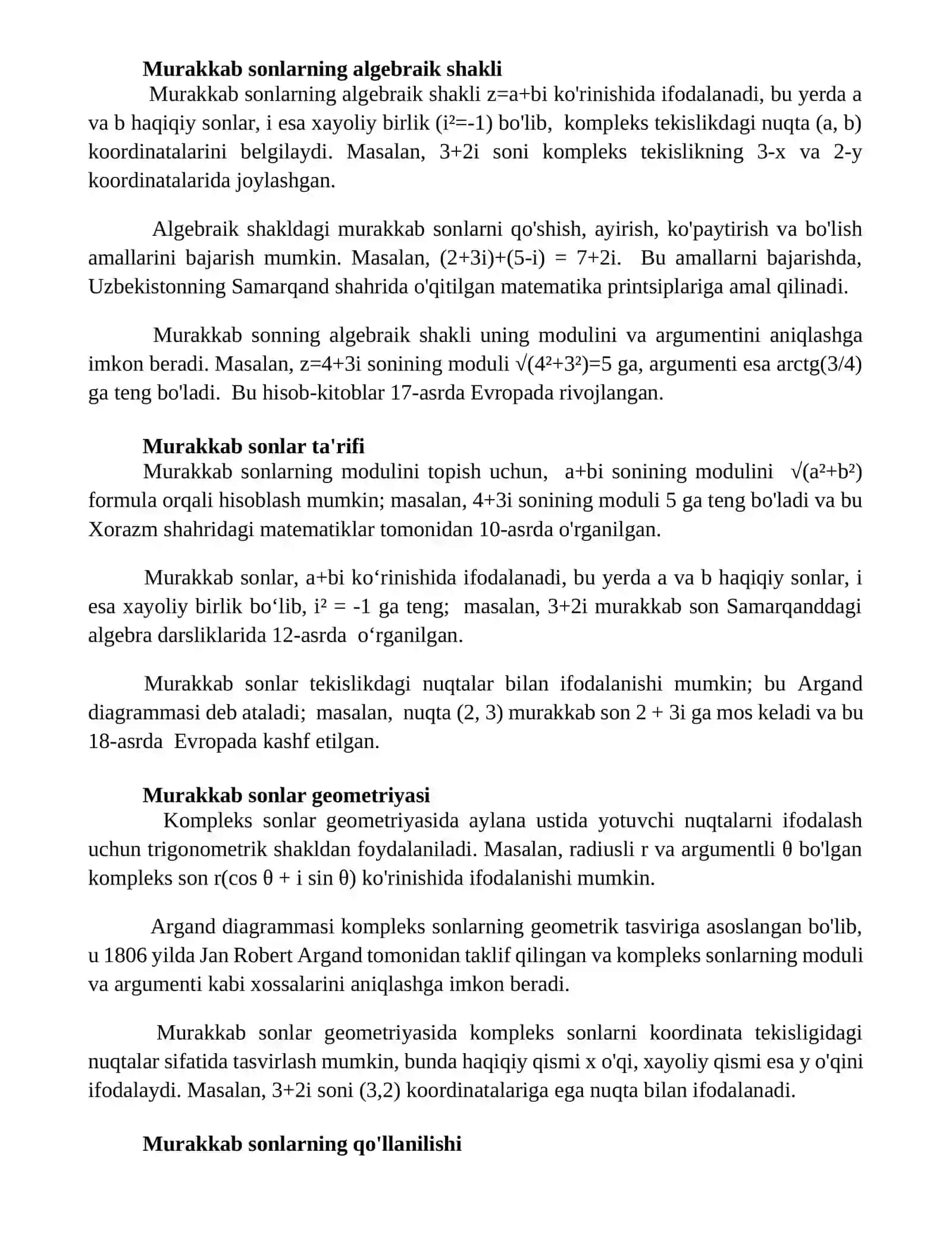 Kompleks sonlar 3