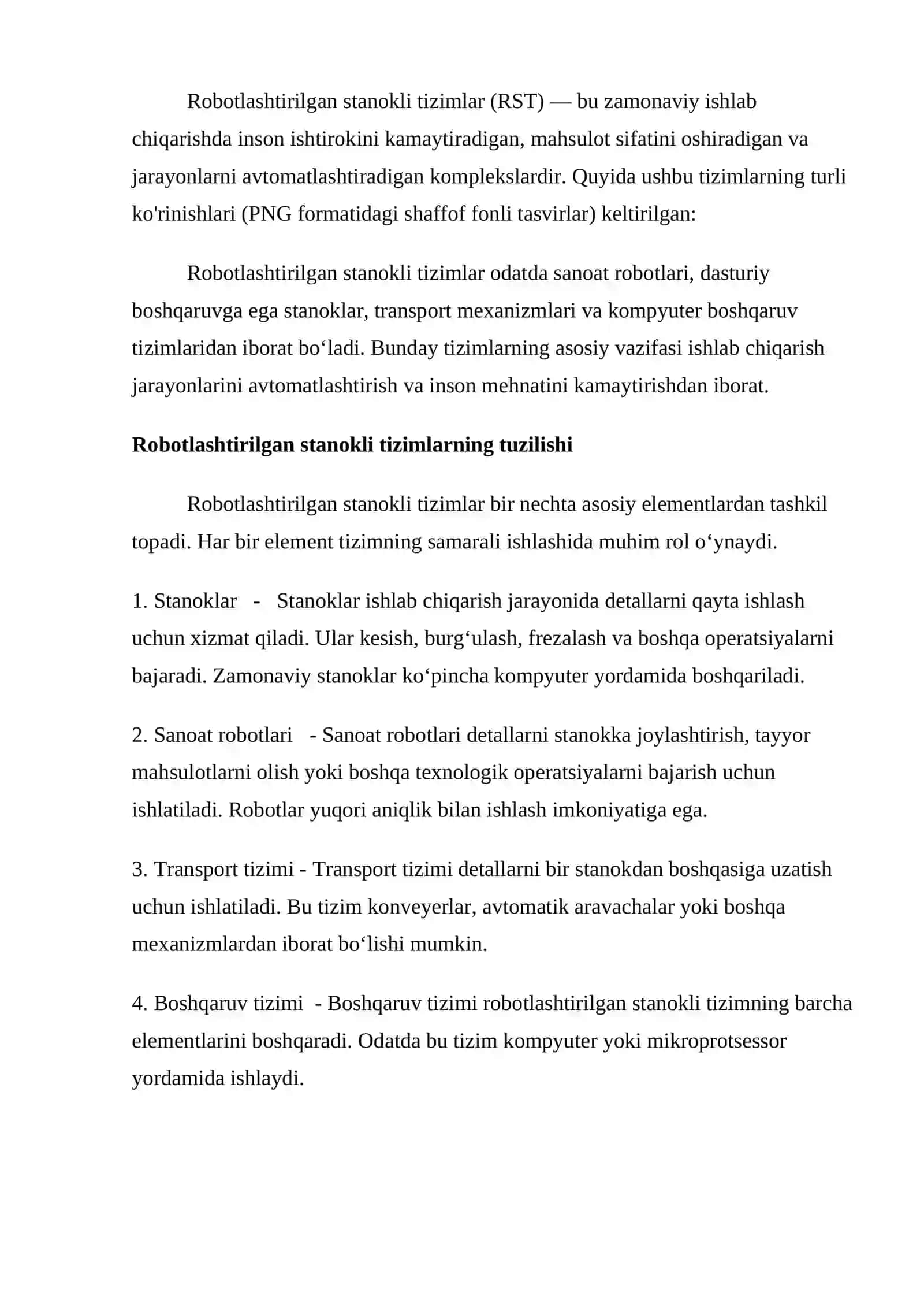 Robotlashtirilgan stanokli tizimlari 3
