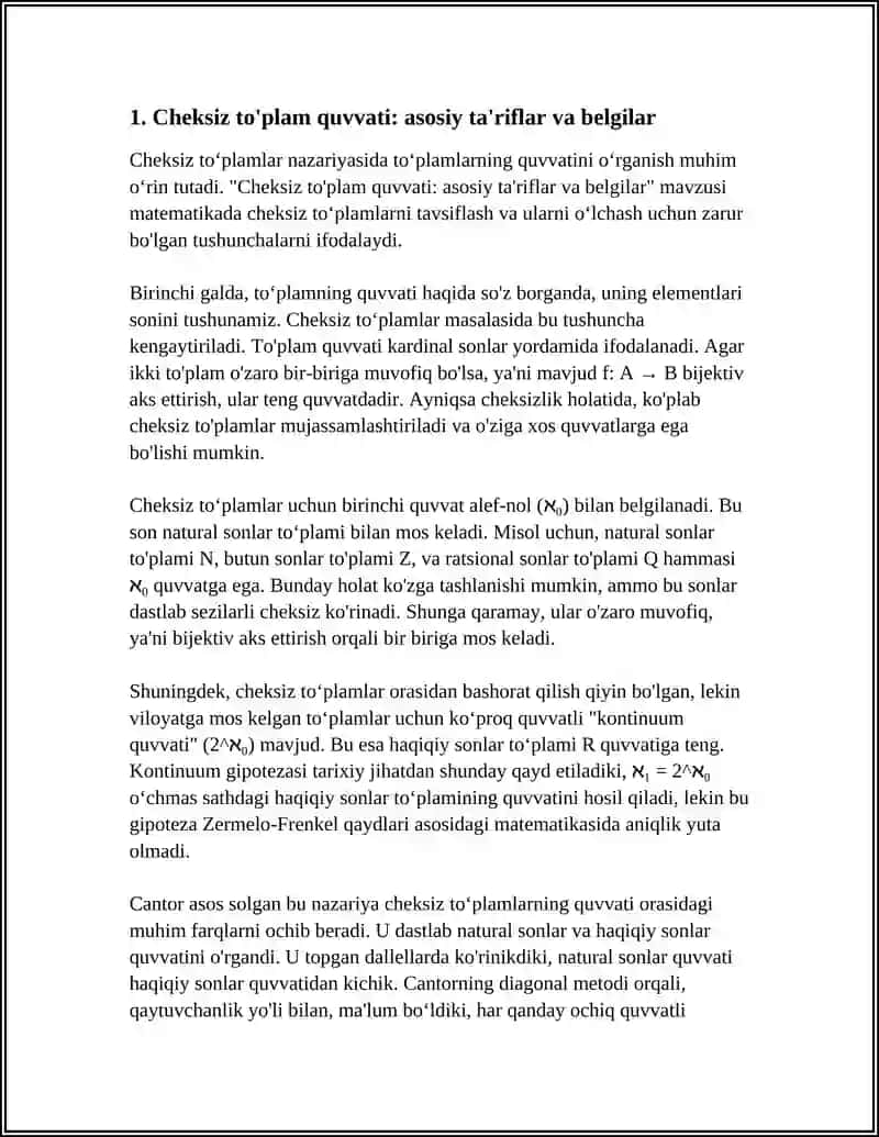 CHEKSIZ TO‘PLAMLARNI QUVVATIGA KO‘RA TAQQOSLASH MUAMMOLARI 3