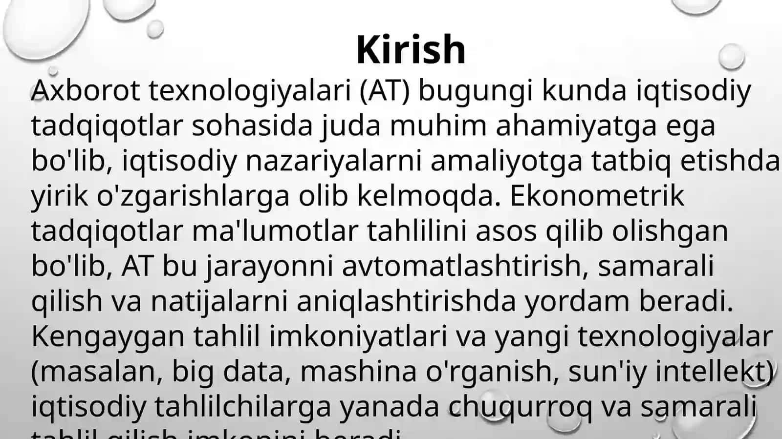 ekonometrik tadqiqotlarda axborot texnologiyalari 3