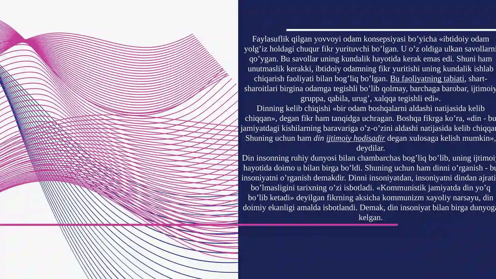 Hozirgi zamondi diniy o'rnivaahamiyati.Islom faktori 3