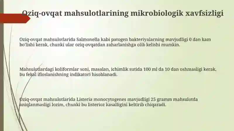 Oziq-ovqat mahsulotlarining tibbiy-biologik talablari 3