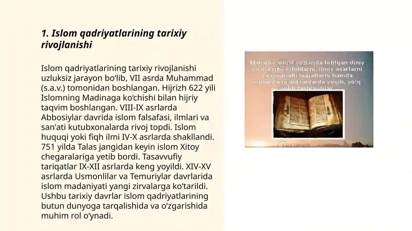 Islom Qadeyat va Marifatlarining Hozyrqi Davrda Ahamyati 3