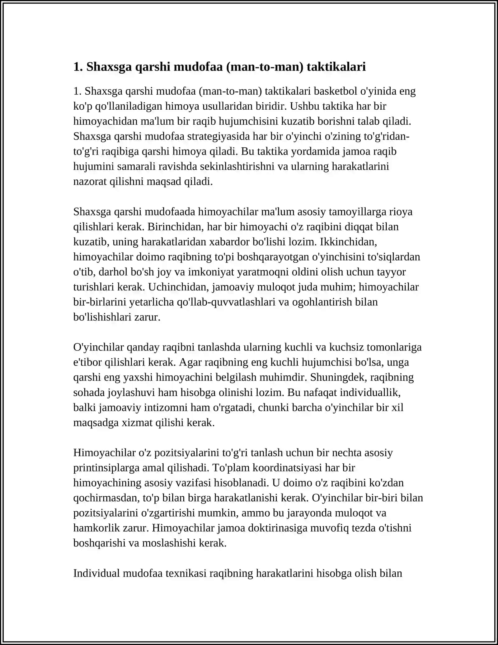 BASKETBOL OʻYINI TAKTIKASI 3