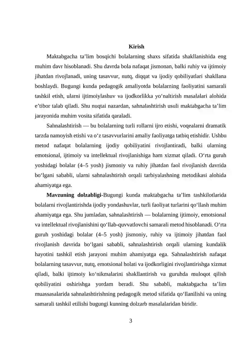 Maktabgacha ta’lim tashkilotlarida sahnalashtirish orqali o‘rta guruhlardagi bola hayotini tashkil etish xususiyatlari12 .docx 3