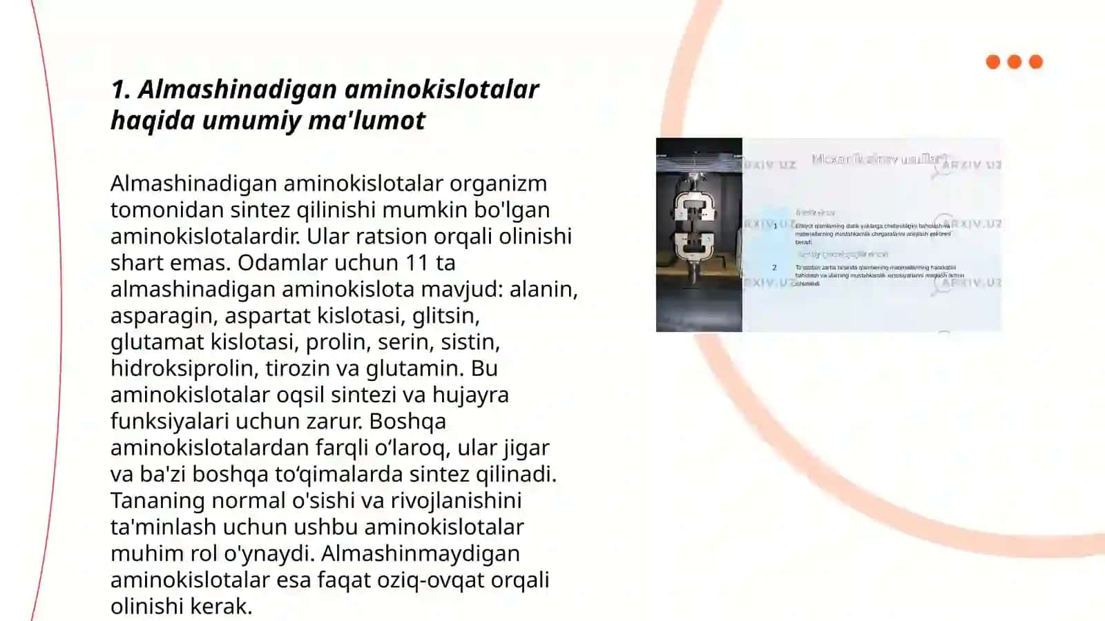 Almashinadigan va almashinmaydigan aminokislotalar 3
